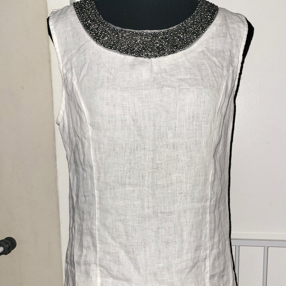 Lungo L'Arno Beaded Linen Top - M